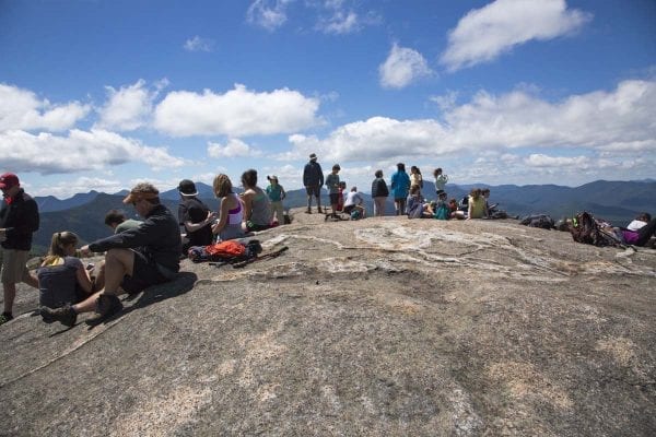 Hikers on Cascade Mountain's summit.