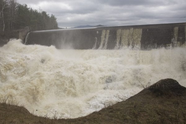 High water on the Saranac River this past April after snowmelt and heavy rains.