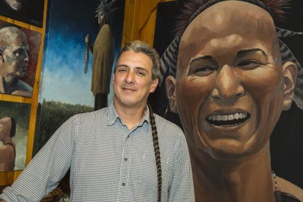 Dave Fadden Inside the Six Nations Museum in Onchiota in 2017. The museum is now known as the  Six Nations Iroquois Cultural Center. Photo by Mike Lynch