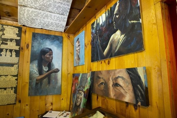 Inside the Six Nations Museum in Onchiota in 2017. The museum is now known as the  Six Nations Iroquois Cultural Center. Photo by Mike Lynch