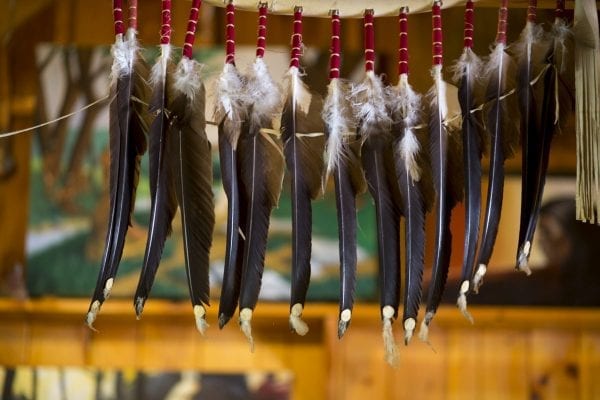 Inside the Six Nations Museum in Onchiota in 2017. The museum is now known as the  Six Nations Iroquois Cultural Center. Photo by Mike Lynch