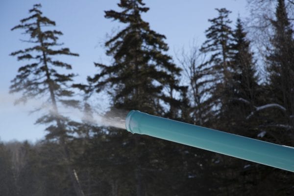 Mount Van Hoevenberg installed a snowmaking machine last winter in an effort to extend its skiing season, especially during warm winters when natural snow is scarce.