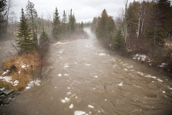 West Branch of the Ausable River near the Olympic Ski Jumps on Friday, January 12, 2018.