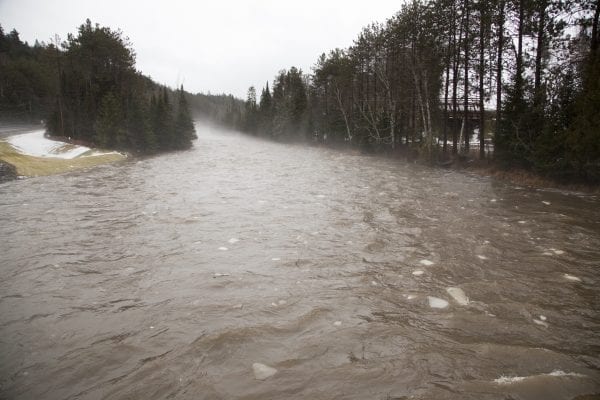 West Branch of the Ausable River near the Olympic Ski Jumps on Friday, January 12, 2018.