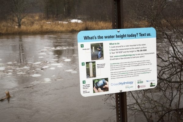 River Road in Lake Placid was closed on Friday, January 12, 2018, because of flooding on the West Branch of the Ausable River.