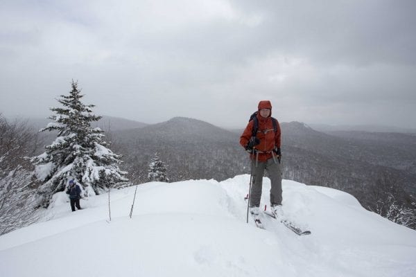 A skip trip to Goodman Mountain near Tupper Lake after several feet of snow had fallen. The deep snow made it possible to ski this hiking trail that is part of the Tupper Lake Triad.