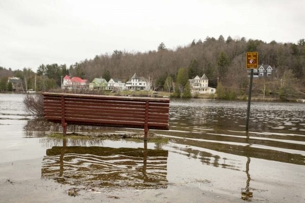 High waters on Lake Flower in Saranac Lake on May 3.