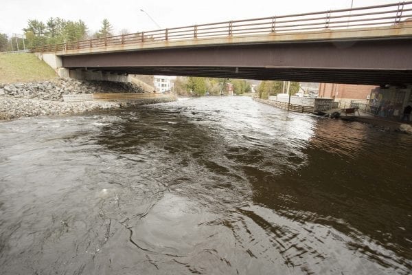 High waters on the Saranac River in Saranac Lake on May 3.