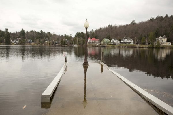 High waters on Lake Flower in Saranac Lake on May 3.