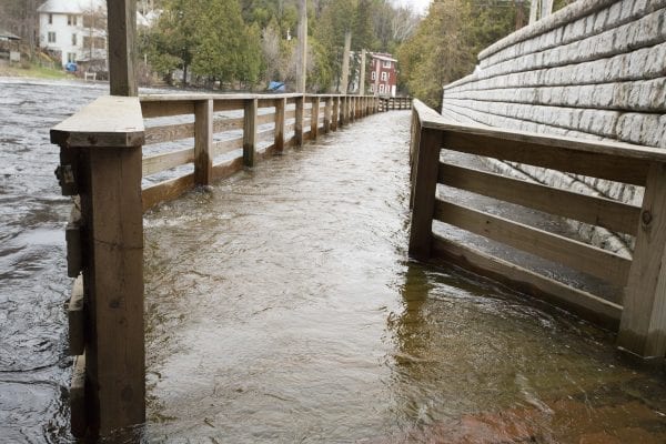 High waters on the Saranac River in Saranac Lake on May 3.