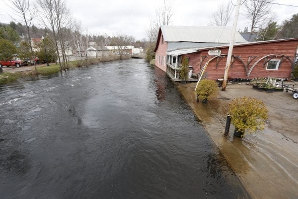 High waters on the Saranac River in Saranac Lake on May 3.