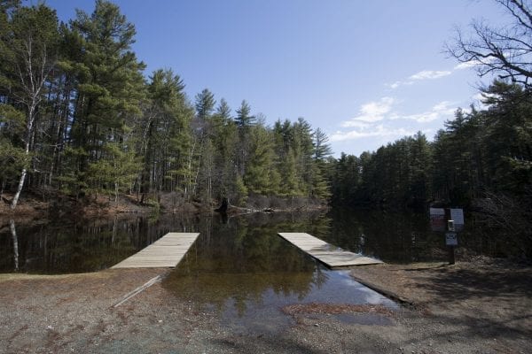 Fish Creek in the Saranac Lake Wild Forest is often free of ice earlier than nearby ponds.