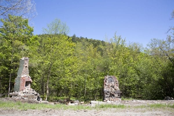 Ruins from an old building in the former village of Tahawus on Upper Works Road in Newcomb.