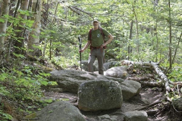Ron Konowitz, of the Adirondack Powder Skier Association, stands on the trail to Algonquin Peak.