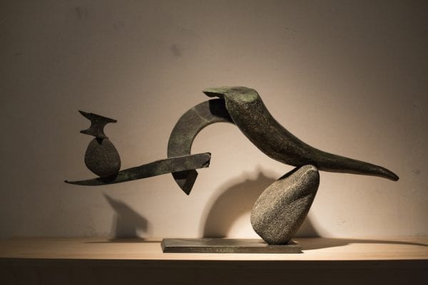 Sculptor John Van Alstine uses stone and manmade objects to create abstract art. His gallery is located in Wells, N.Y., and his work has been exhibited in the U.S., Asia, and Europe.