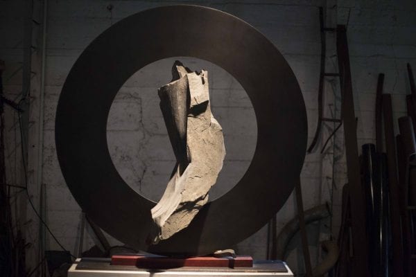 Sculptor John Van Alstine uses stone and manmade objects to create abstract art. His gallery is located in Wells, N.Y., and his work has been exhibited in the U.S., Asia, and Europe.