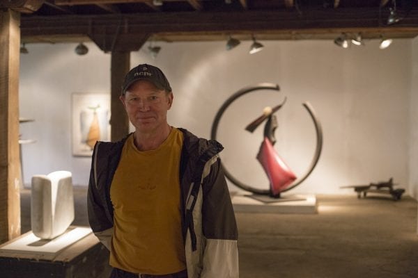 Sculptor John Van Alstine uses stone and manmade objects to create abstract art. His gallery is located in Wells, N.Y., and his work has been exhibited in the U.S., Asia, and Europe.