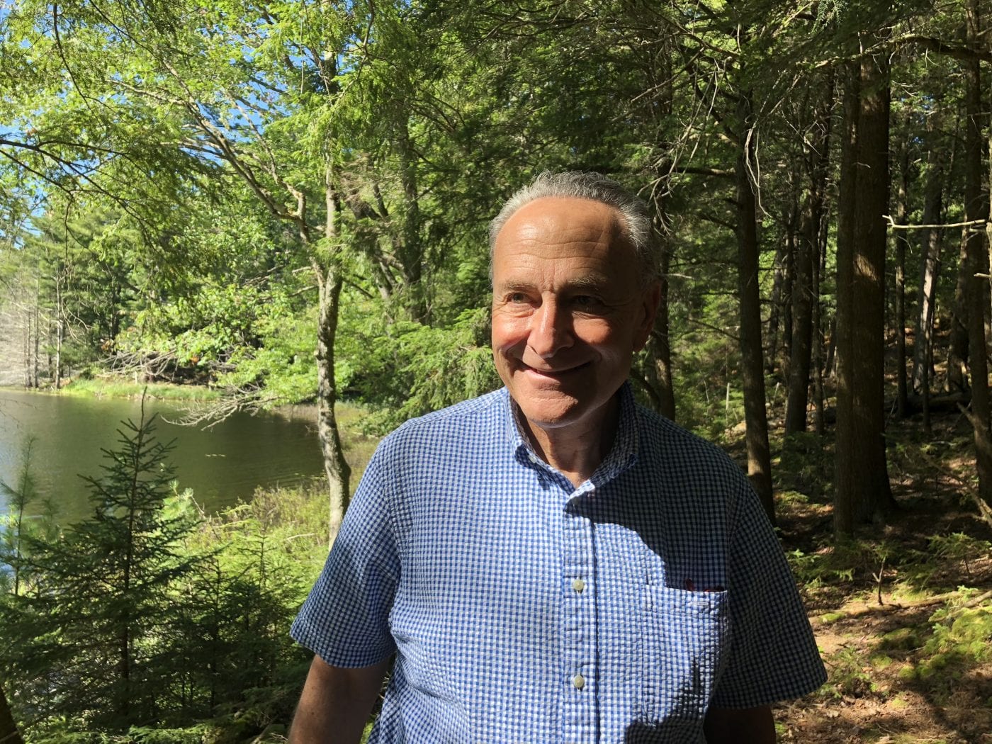 Chuck Schumer at Bear Pond in the Adirondacks