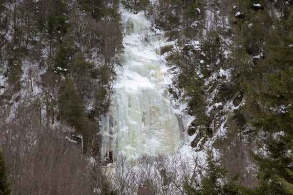A frozen waterfall off of Old Mountain Road in December 2018. Photo by Mike Lynch