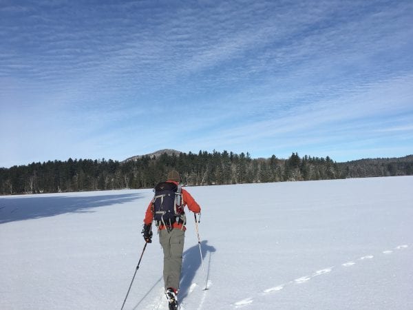 Check the ice before skiing on ponds