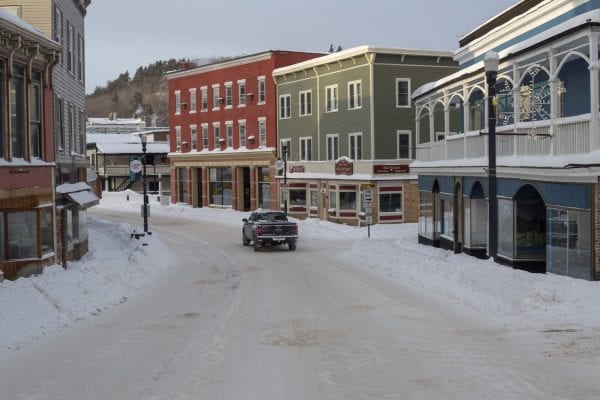 Downtown Saranac Lake Monday afternoon. Photo by Mike Lynch