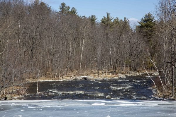 Rapids below a frozen section of the West Branch of the Ausable River in Wilmington. Photo by Mike Lynch