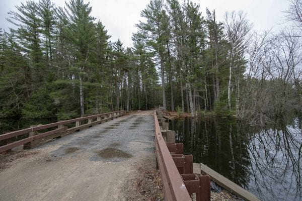 A view of the flooded Stony Creek from the bridge on Coreys Road. Photo by Mike Lynch
