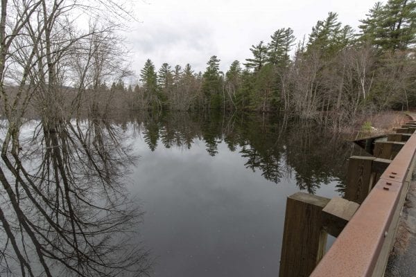 A view of the flooded Stony Creek from the bridge on Coreys Road. Photo by Mike Lynch