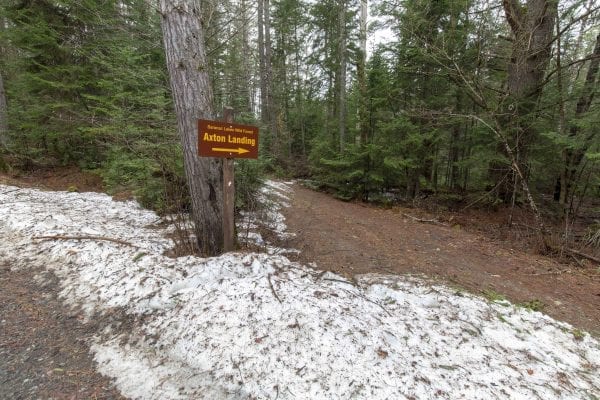 There was still snow along Coreys Road on April 25. Photo by Mike Lynch