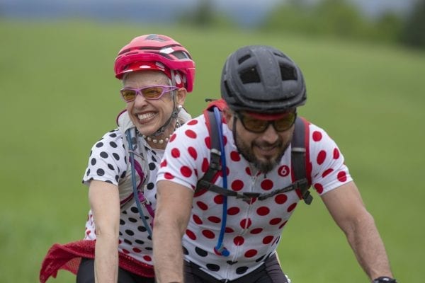 Cyclists compete in the 100-kilometer Wilmington Whiteface mountain bike race that takes place every June. Photo by Mike Lynch