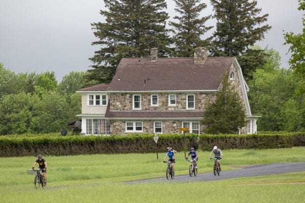 Cyclists compete in the 100-kilometer Wilmington Whiteface mountain bike race that takes place every June. Photo by Mike Lynch
