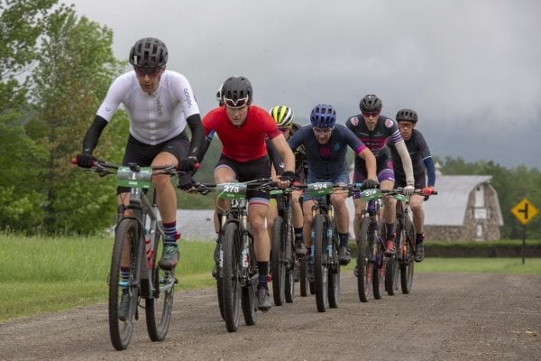 Cyclists compete in the 100-kilometer Wilmington Whiteface mountain bike race that takes place every June. Photo by Mike Lynch