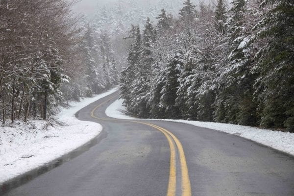 Snow fell in Wilmington this morning, leading to some accumulation on the ground at about 2,500 feet in elevation. Photo by Mike Lynch