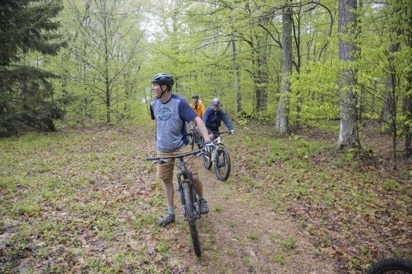 Mountain bikers take on McCauley Mountain in Old Forge in May. Photo by Mike Lynch