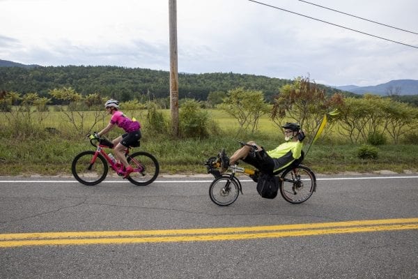 Cycle Adirondacks participants ride through farmlands in the northeastern eastern Adirondacks. Photo by Mike Lynch