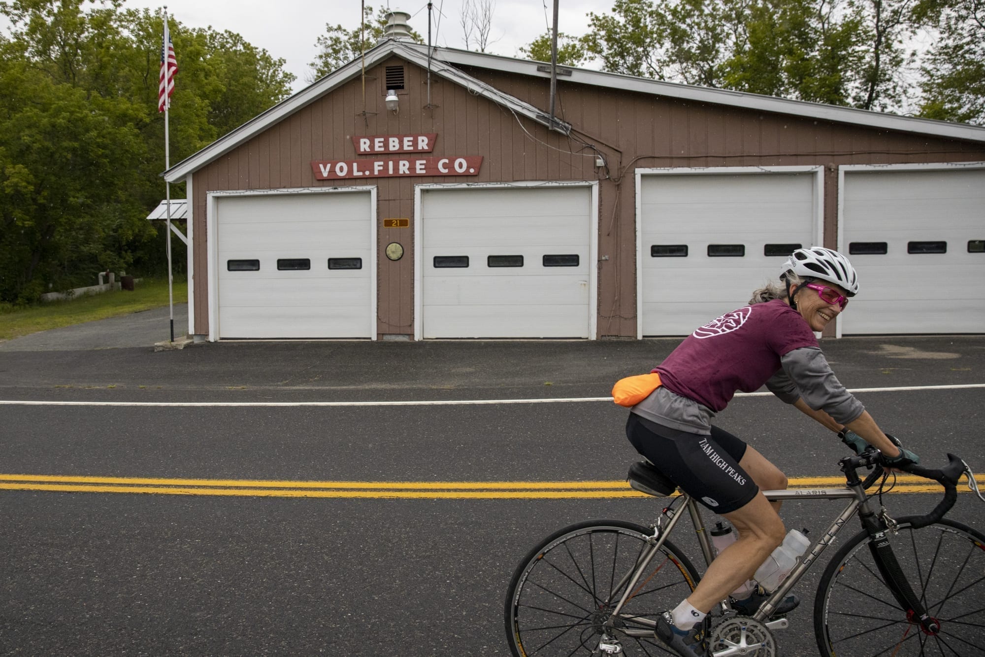 A Cycle Adirondacks participant rides through  the Champlain Valley. Photo by Mike Lynch