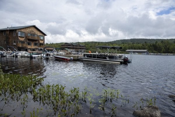 A view from the state boat launch at Ampersand Bay on Lower Saranac Lake. Photo by Mike Lynch