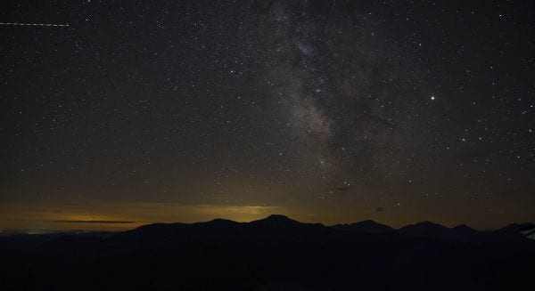 A view of the Milky Way from Hurricane Mountain. Photo by Mike Lynch