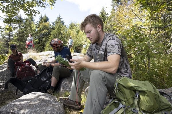 Scenes from Long Pond Mountain in the St. Regis Canoe Area in early September, where North Country Community College students in the Wilderness Recreation Leadership program where in the midst of a monthlong backcountry trip. Photo by Mike Lynch