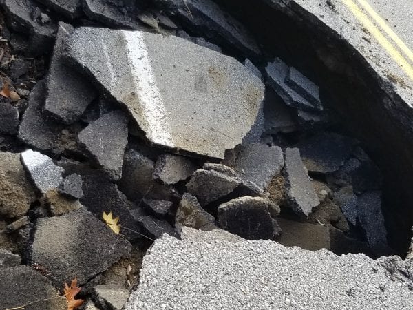 Roads on the west side of Lake George in and around the town of Hague were damaged during the Halloween storm. Photo by Steve Ramant