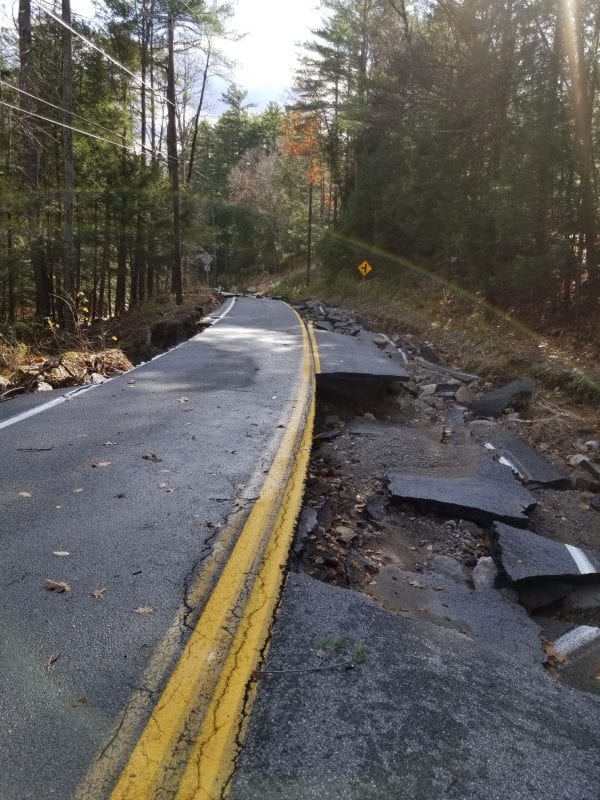 Roads on the west side of Lake George in and around the town of Hague were damaged during the Halloween storm. Photo by Steve Ramant