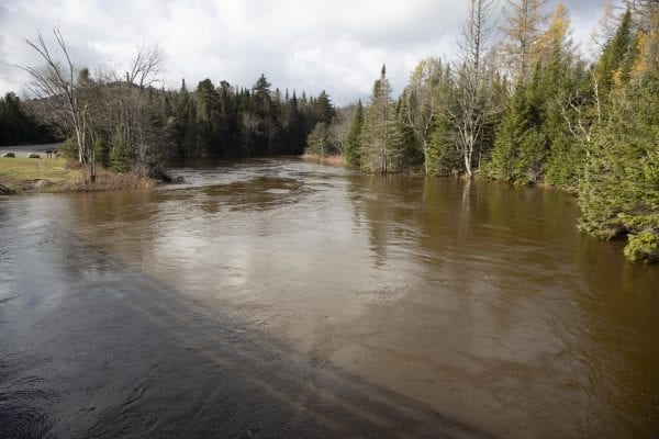 High waters on the West Branch of the Ausable River between Lake Placid and Wilmington on November 1. Photo by Mike Lynch
