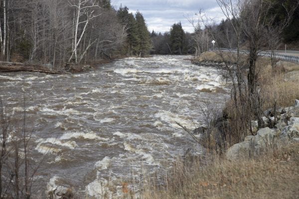 High waters on the West Branch of the Ausable River between Lake Placid and Wilmington on November 1. Photo by Mike Lynch