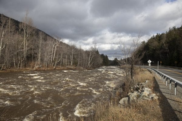 High waters on the West Branch of the Ausable River between Lake Placid and Wilmington on November 1. Photo by Mike Lynch