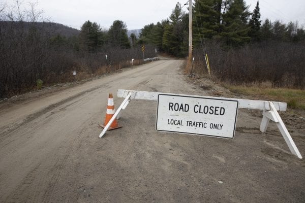 Tower Road in Hadley was closed after the Halloween storm. Photo by Mike Lynch