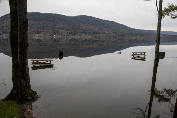 The waters of Great Sacandaga Lake remained high on November 5. Photo by Mike Lynch