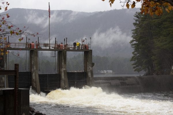 The hydroelectric dam on Lake Algonquin in the town of Wells. Photo by Mike Lynch