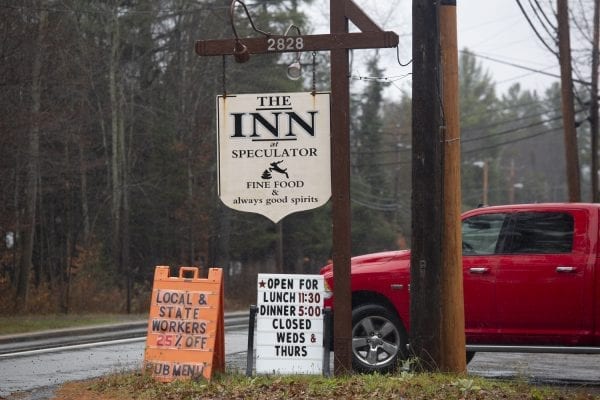 A local inn offers a deal for road crews in the days after the Halloween storm. Photo by Mike Lynch