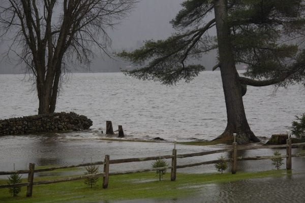 Lake Pleasant in Speculator was still high on November 5. Photo by Mike Lynch