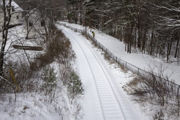 Snow scenes around Saranac Lake on November 12 when the region was hit with its first real storm at the lower elevations. Photo by Mike Lynch